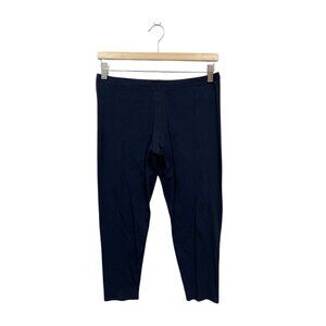 Eileen Fisher Lightweight Cotton Stretch Jersey Capri Leggings Sz M Medium Blue
